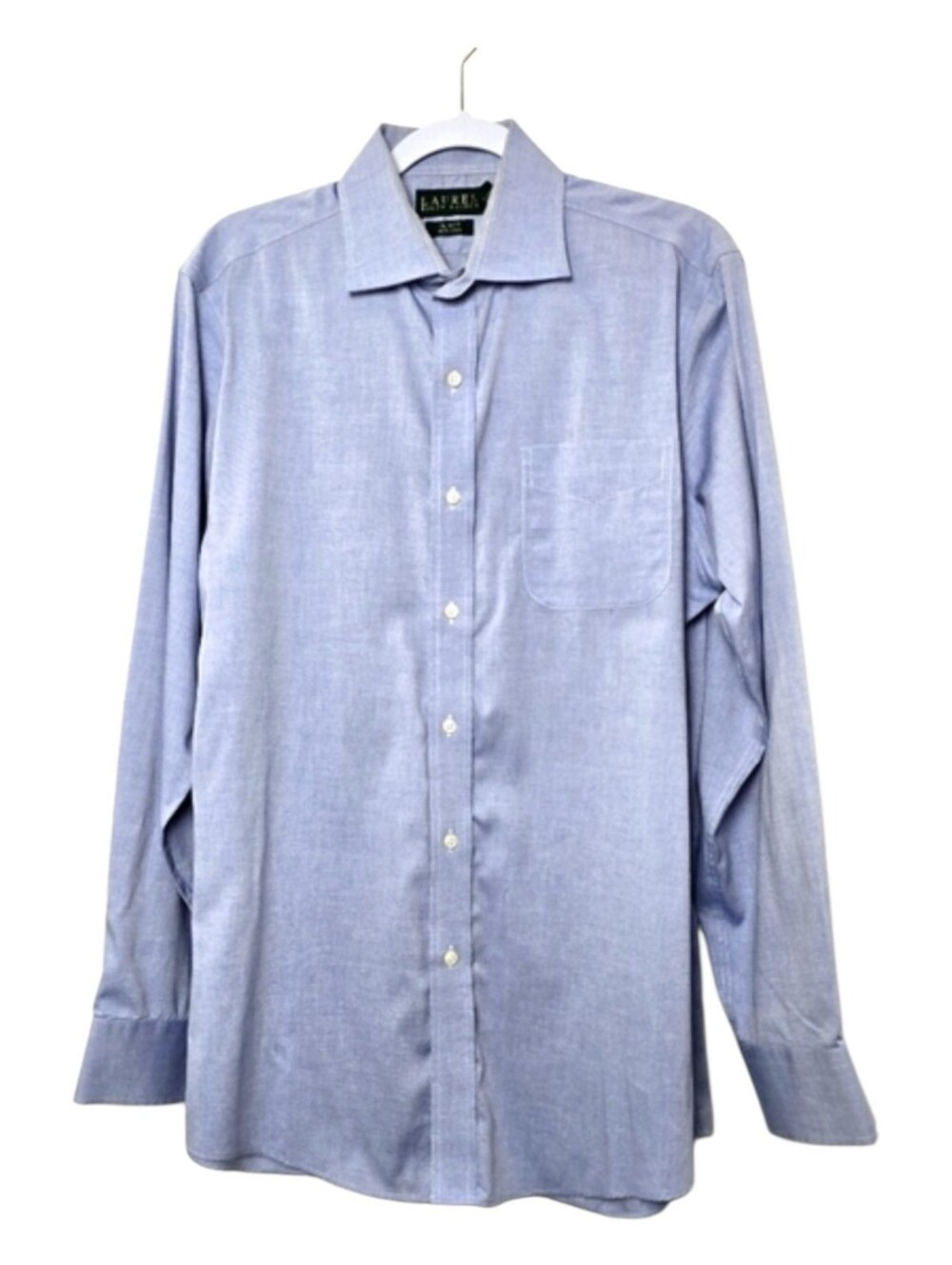 Lauren Ralph Lauren Men's Blue 100% Cotton Button-down Long Sleeve Dress Shirt